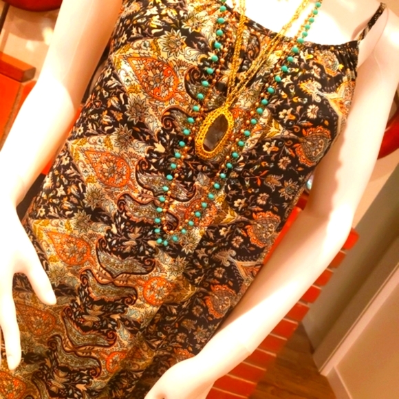 Karma Highway Shift Silky Tier Maxi Dress OS NWT - Picture 3 of 8